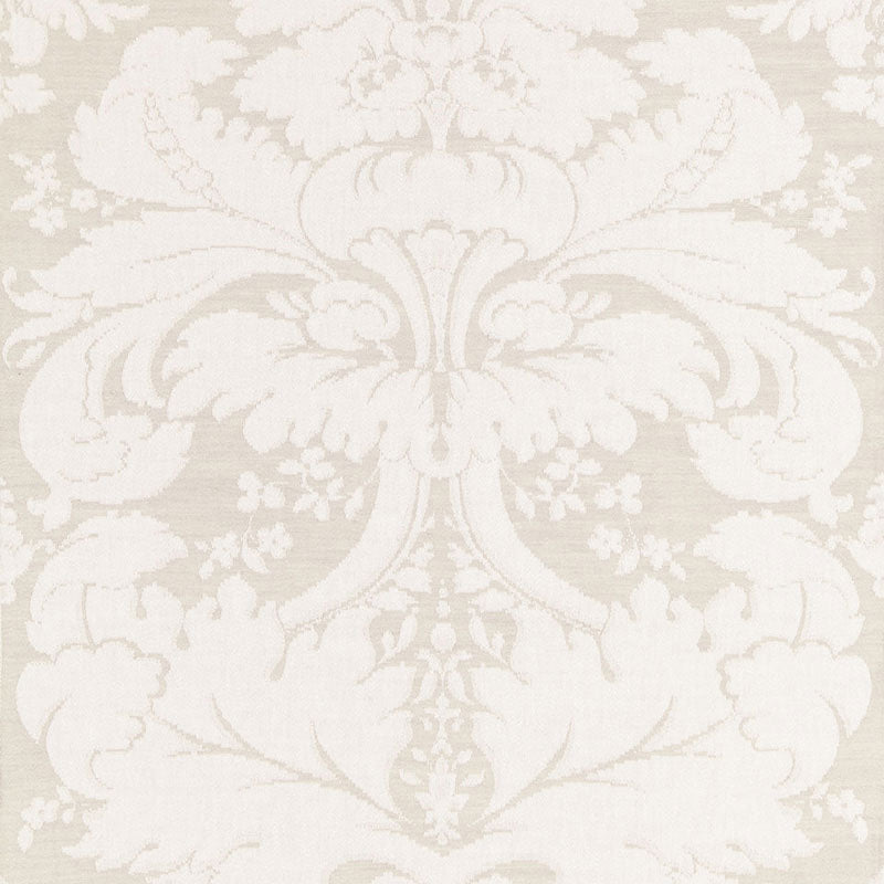 Flanders Linen Damask fabric in linen color - pattern number 67951 - by Schumacher in the Palazzo collection