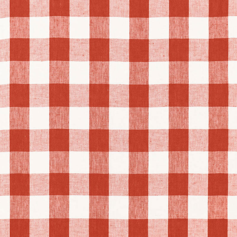 Key West Check fabric in persimmon color - pattern number 68012 - by Schumacher in the Calypso collection