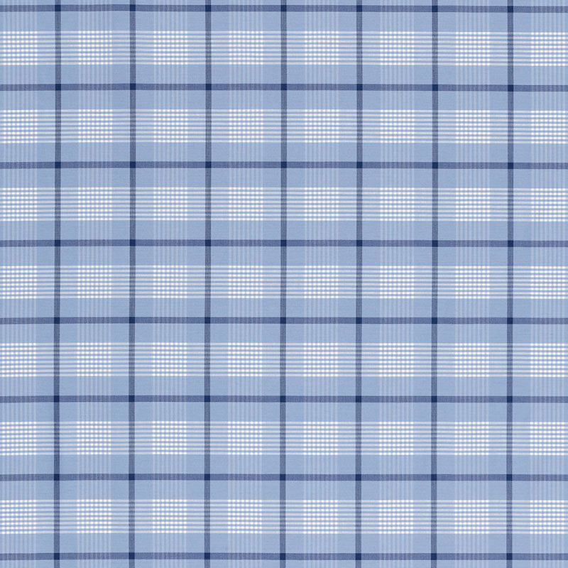 St Lucia Plaid fabric in cornflower color - pattern number 68021 - by Schumacher in the Calypso collection
