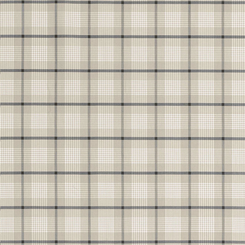 St Lucia Plaid fabric in stone color - pattern number 68022 - by Schumacher in the Calypso collection