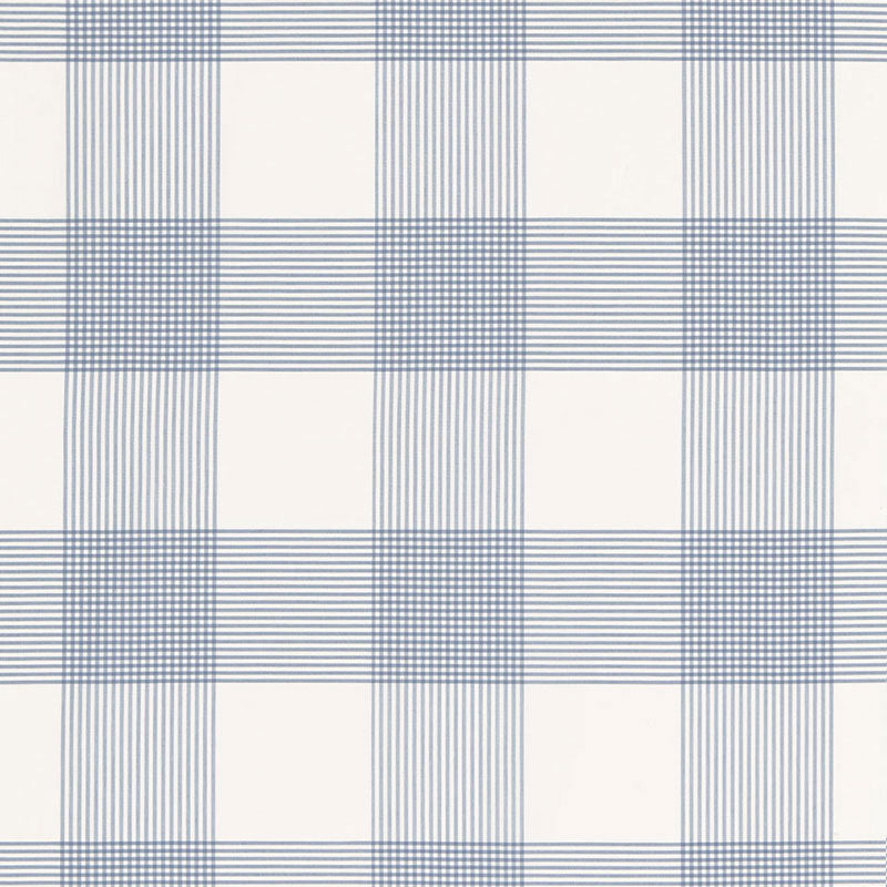 Antigua Plaid fabric in cornflower color - pattern number 68034 - by Schumacher in the Calypso collection