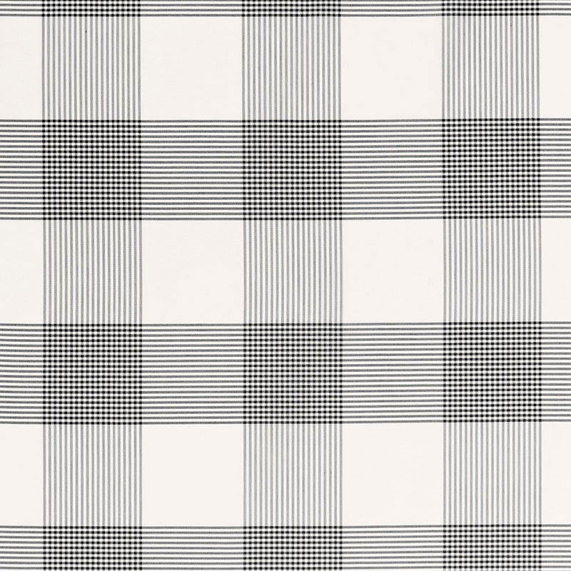 Antigua Plaid fabric in jet color - pattern number 68035 - by Schumacher in the Calypso collection