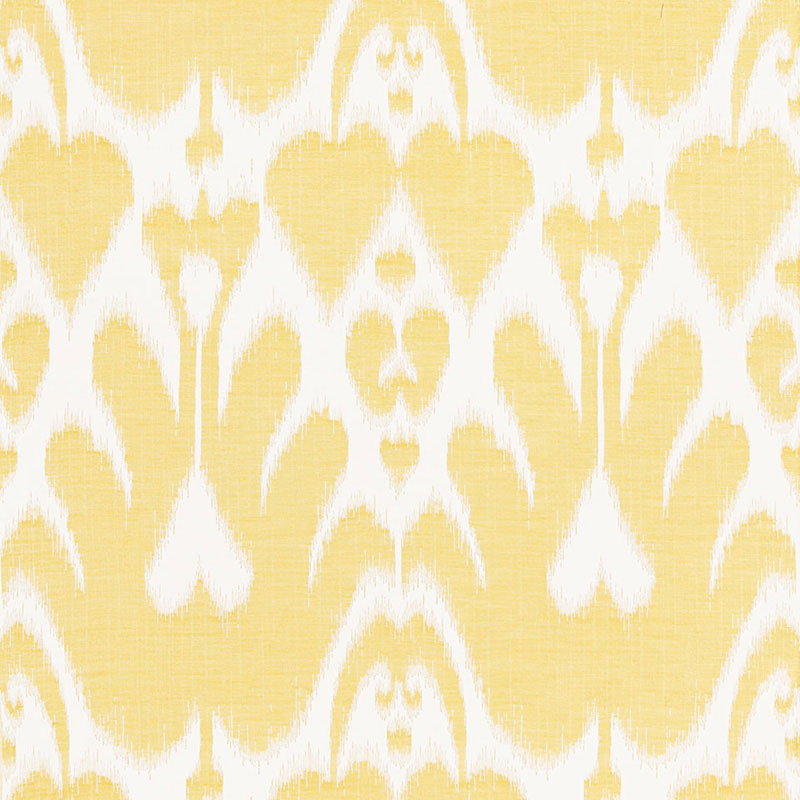Lela Cotton Ikat fabric in canary color - pattern number 68580 - by Schumacher in the Ikat Collection collection