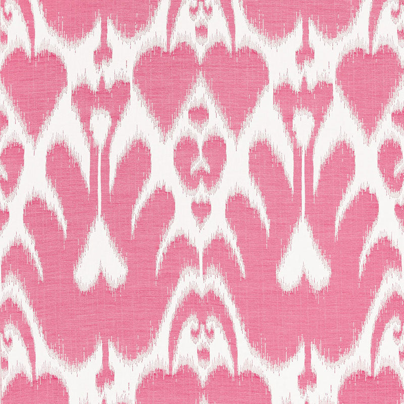 Lela Cotton Ikat fabric in berry color - pattern number 68583 - by Schumacher in the Ikat Collection collection