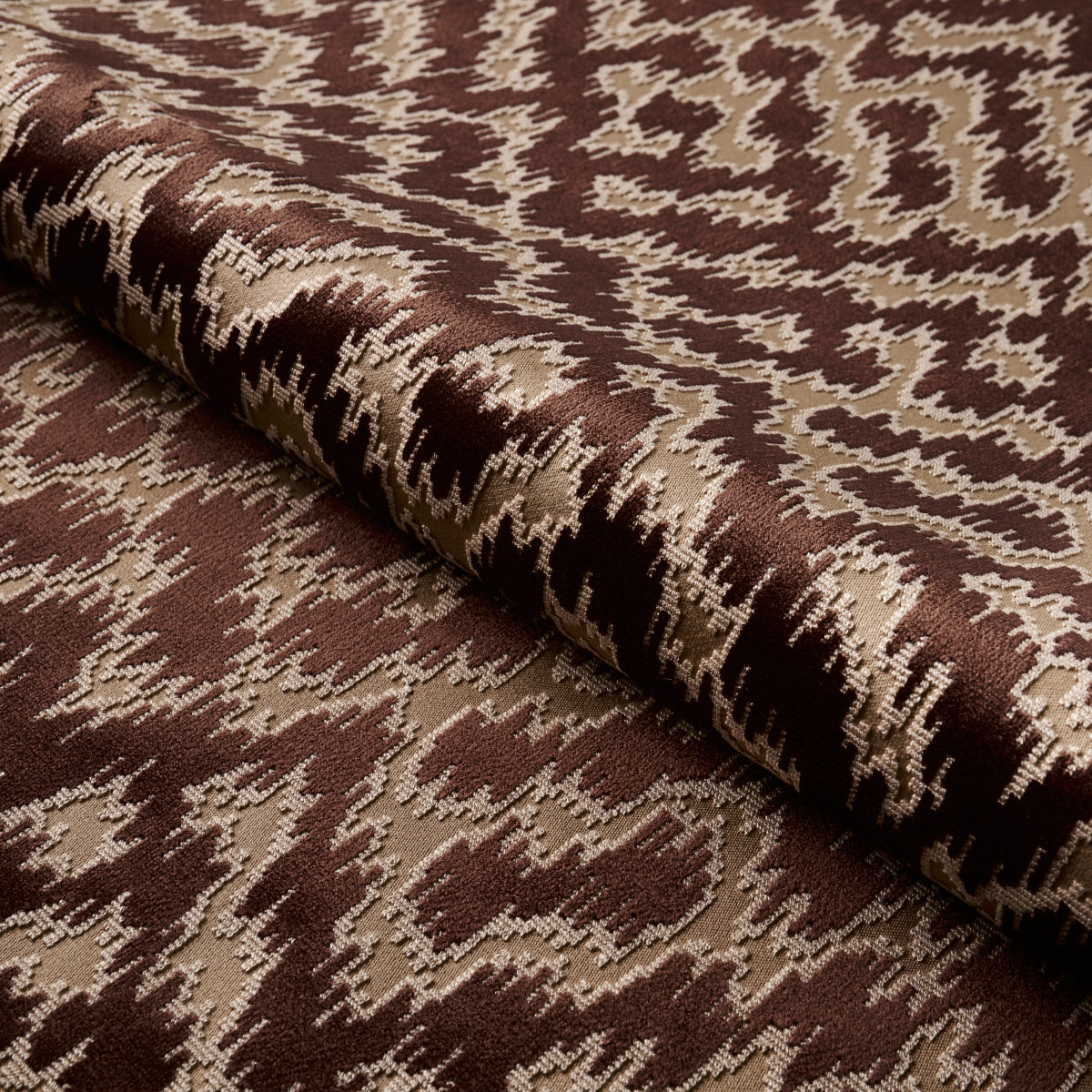 Serenissimo Velvet fabric in toffee color - pattern number 68673 - by Schumacher in the Cut &amp; Patterned Velvets collection