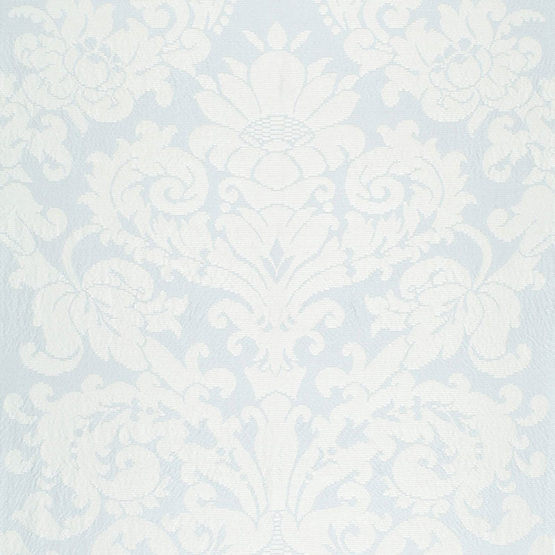 Chateau Silk Damask fabric in ciel color - pattern number 68880 - by Schumacher in the Timothy Corrigan collection