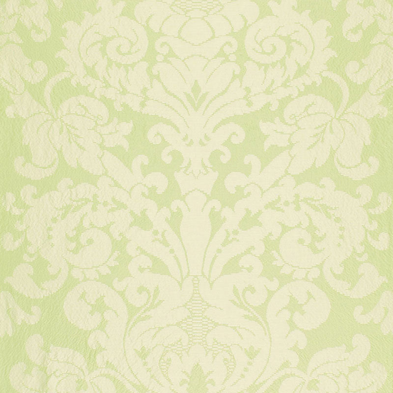 Chateau Silk Damask fabric in citron color - pattern number 68883 - by Schumacher in the Timothy Corrigan collection