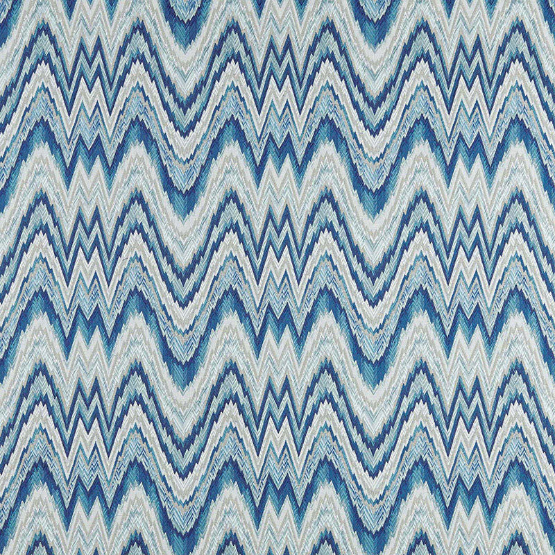 Valkyrie Flame Stitch fabric in delft color - pattern number 68940 - by Schumacher in the 125th Anniversary collection