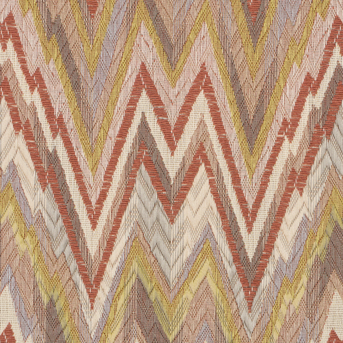 Valkyrie Flame Stitch fabric in terracotta hills color - pattern number 68943 - by Schumacher in the Atelier Paris collection
