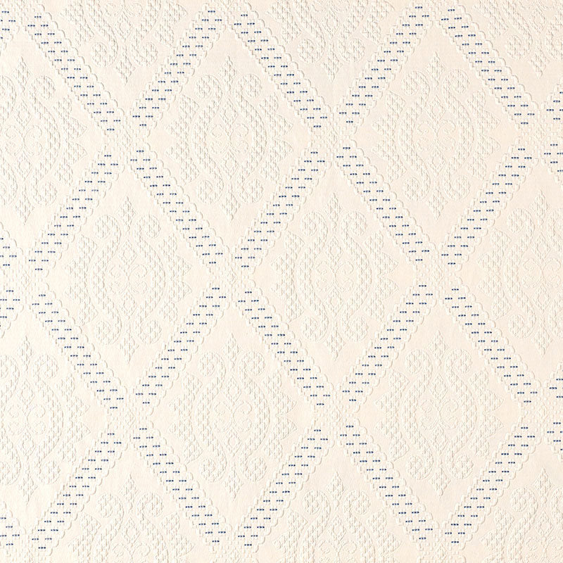Eugenie Matelasse fabric in ivory  bleu color - pattern number 69131 - by Schumacher in the Country Chic collection