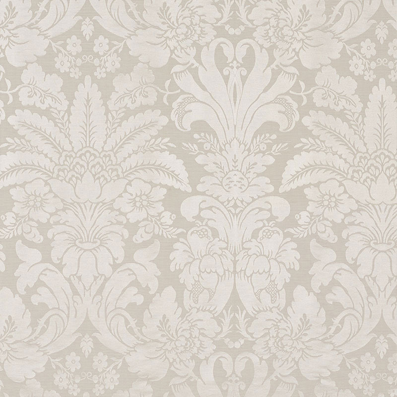 Colette Linen Silk Damask fabric in linen color - pattern number 69140 - by Schumacher in the Country Chic collection