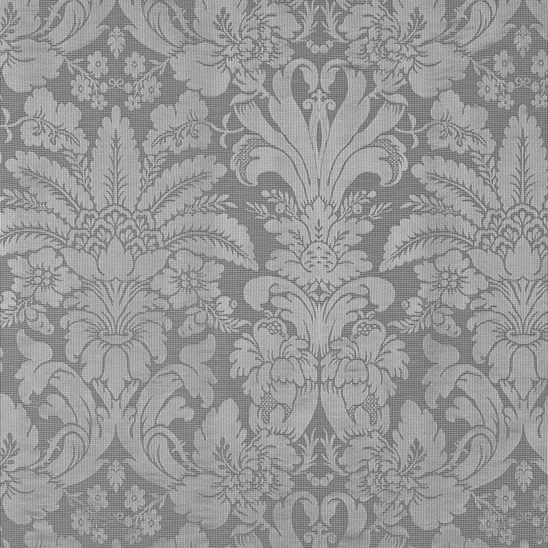 Colette Linen Silk Damask fabric in charcoal color - pattern number 69143 - by Schumacher in the Country Chic collection