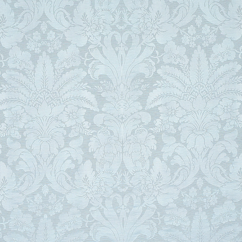 Colette Linen Silk Damask fabric in chambray color - pattern number 69144 - by Schumacher in the Rhapsody In Blue collection
