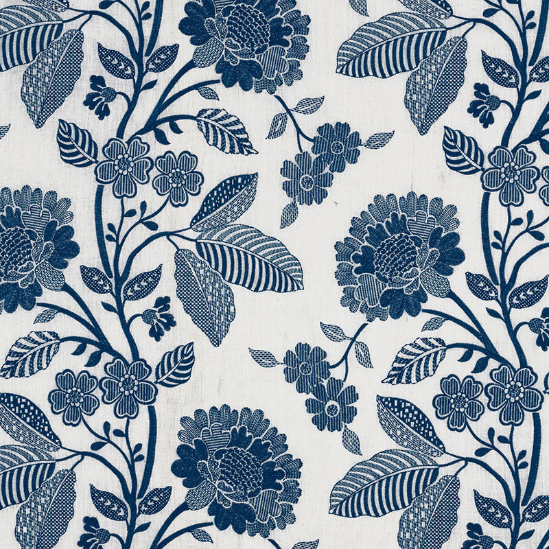 Elspeth fabric in indigo color - pattern number 69162 - by Schumacher in the Country Chic collection