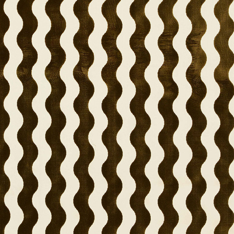 The Wave Velvet fabric in chocolate color - pattern number 69421 - by Schumacher in the Miles Redd collection
