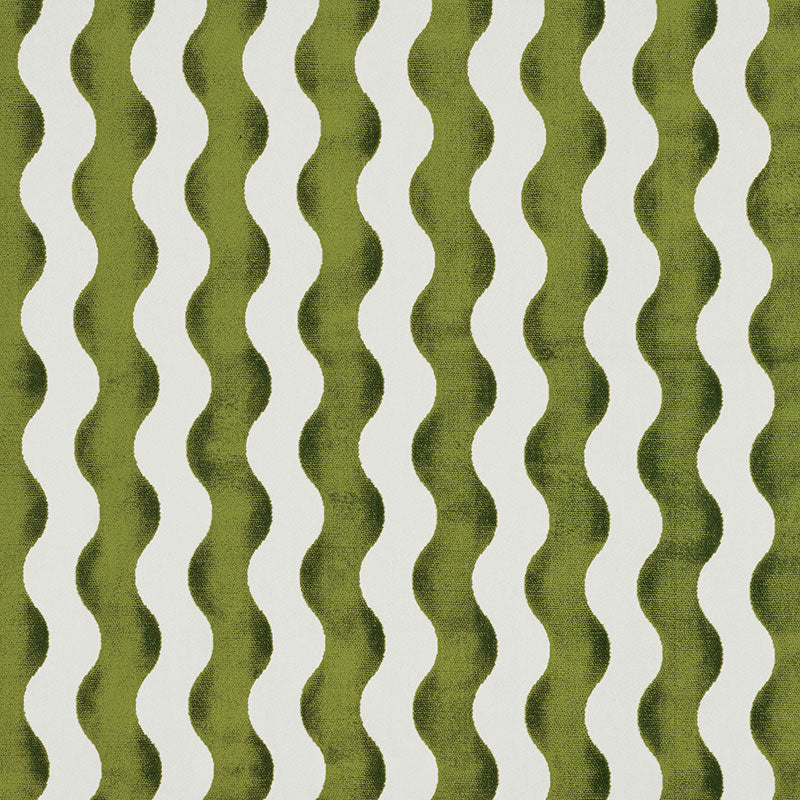 The Wave Velvet fabric in lettuce color - pattern number 69422 - by Schumacher in the Miles Redd collection
