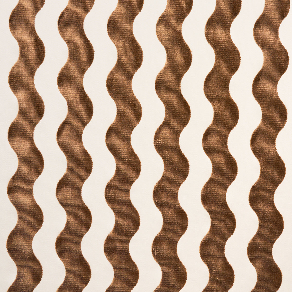 The Wave Velvet fabric in camel color - pattern number 69426 - by Schumacher in the Miles Redd collection