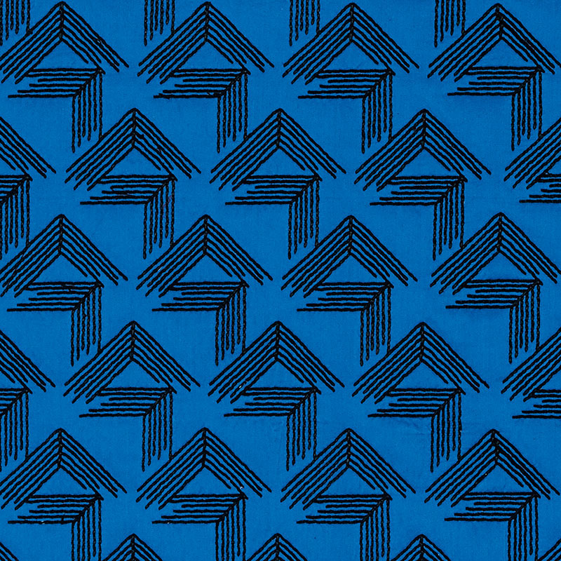 V Step fabric in cobalt color - pattern number 69431 - by Schumacher in the Miles Redd collection