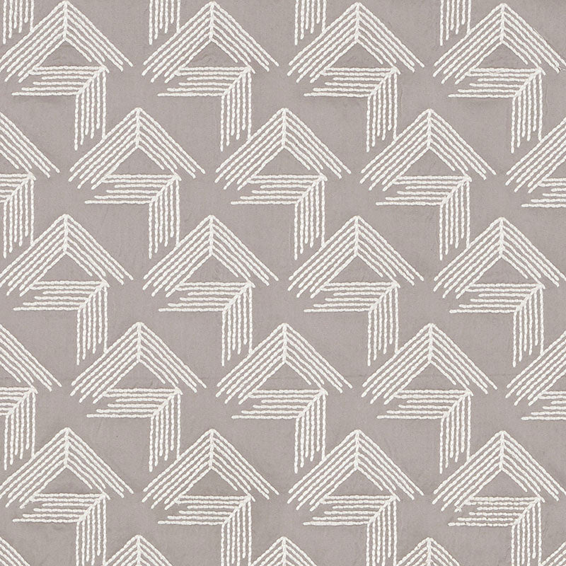 V Step fabric in pale grey color - pattern number 69434 - by Schumacher in the Miles Redd collection