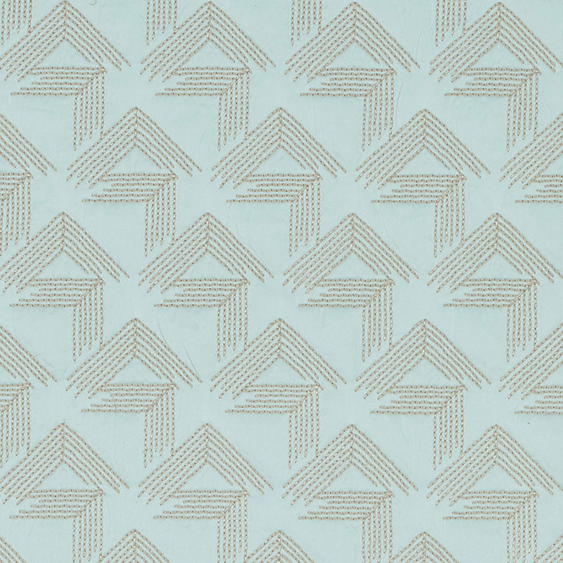 V Step fabric in ice color - pattern number 69435 - by Schumacher in the Miles Redd collection