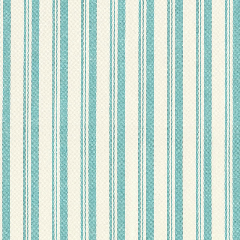Capri fabric in aqua white color - pattern number 69444 - by Schumacher in the Miles Redd collection