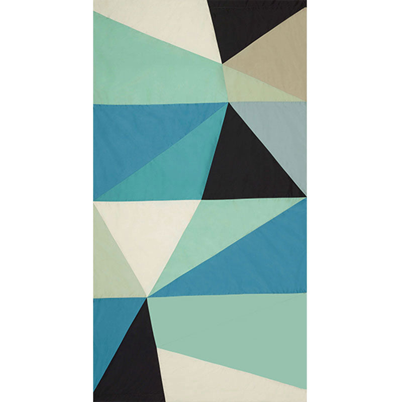 Cubist Silk Panel fabric in peacock color - pattern number 69450 - by Schumacher in the Miles Redd collection