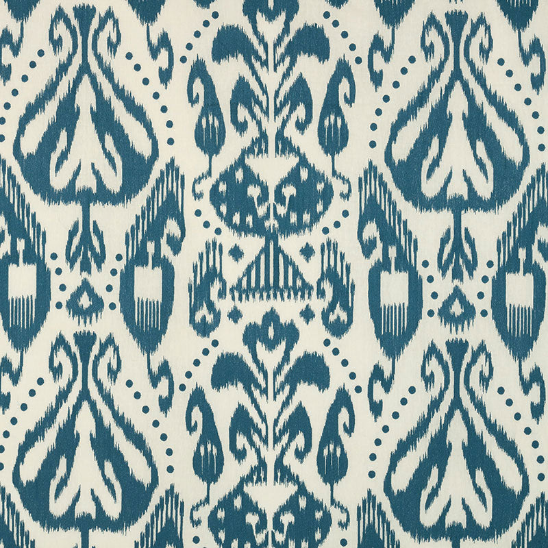 Kiva Embroidered Ikat fabric in lapis color - pattern number 69480 - by Schumacher in the Ikat Collection collection