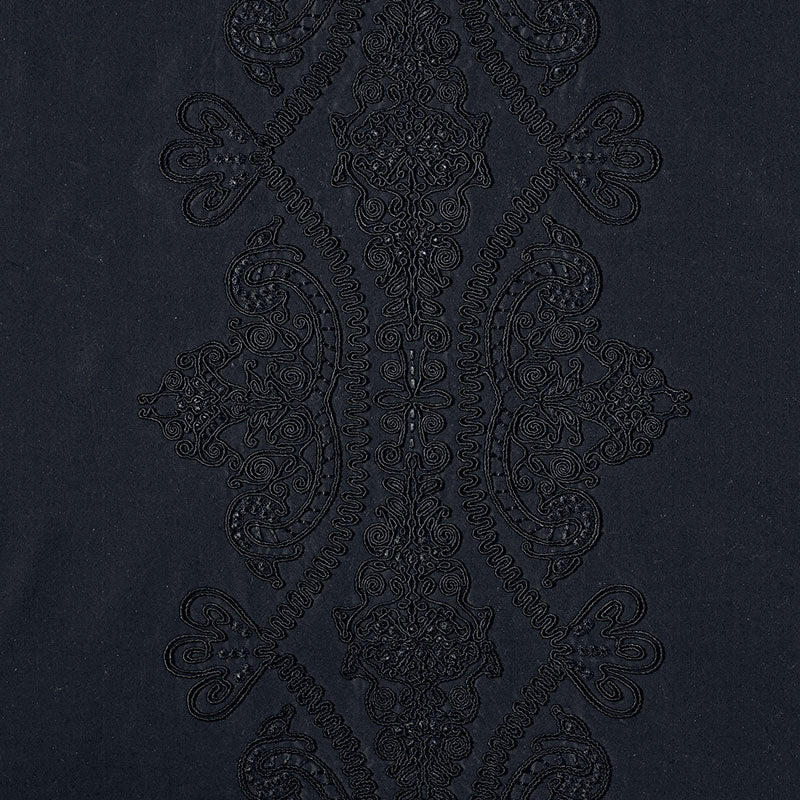 Castille fabric in jet color - pattern number 69720 - by Schumacher in the Couture Collection collection