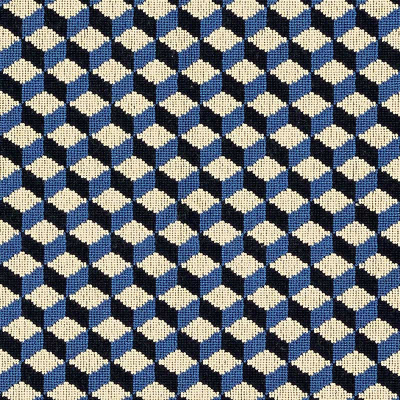Atwood Epingle fabric in cobalt color - pattern number 69851 - by Schumacher in the Essentials: Small Scale Upholstery collection