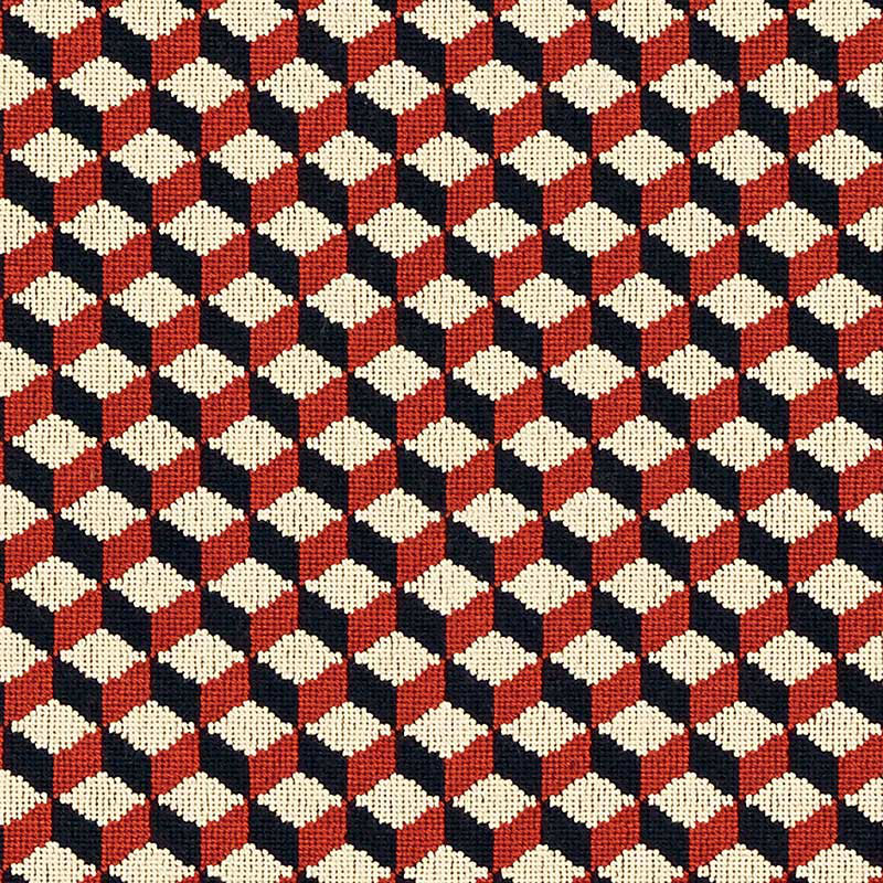 Atwood Epingle fabric in carnelian color - pattern number 69853 - by Schumacher in the Essentials: Small Scale Upholstery collection