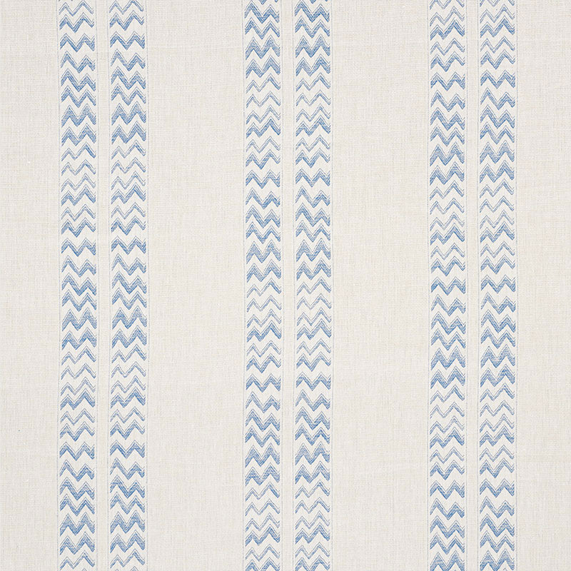 Kudu Stripe fabric in blue color - pattern number 69971 - by Schumacher in the Tribal Chic collection