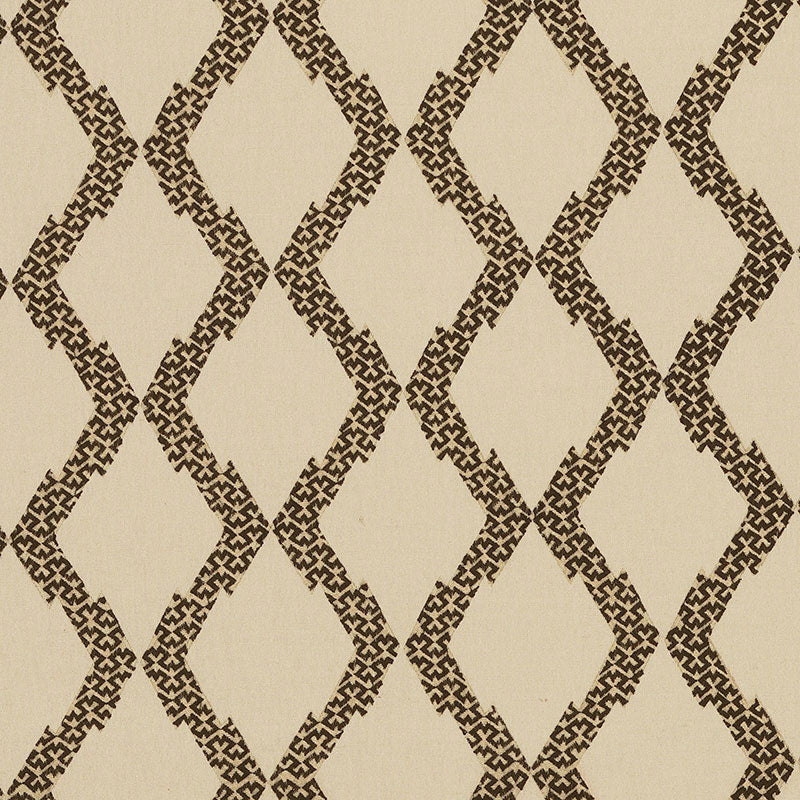 Topi Applique fabric in natural color - pattern number 69990 - by Schumacher in the Tribal Chic collection