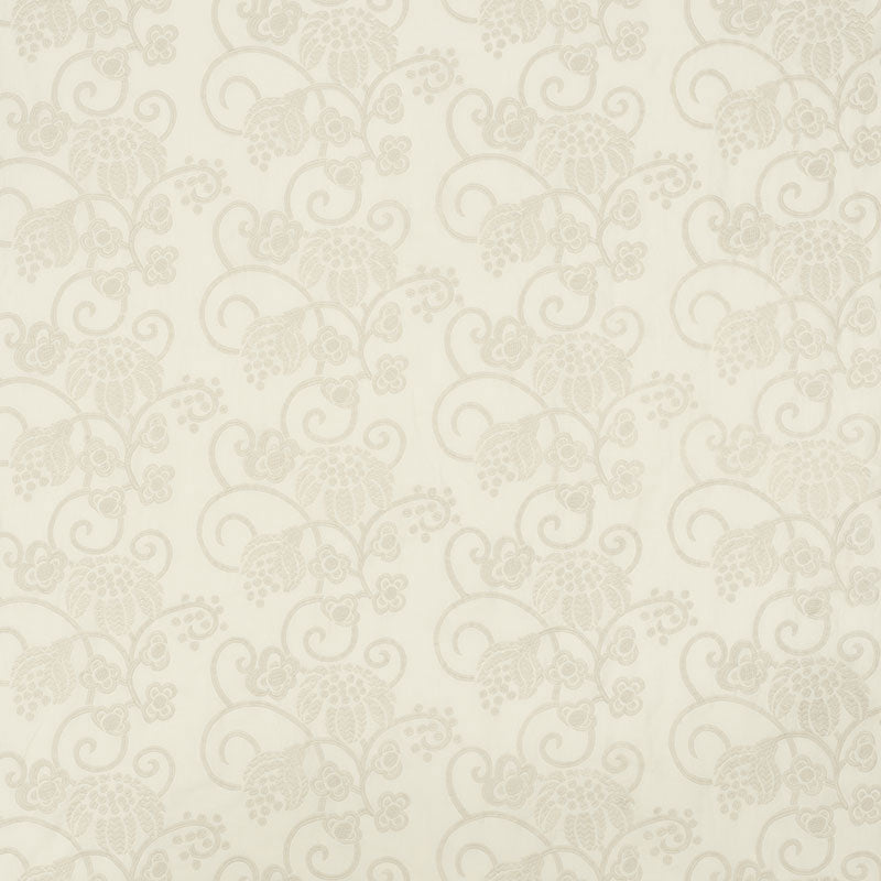 Calliope Embroidery fabric in ivory color - pattern number 70180 - by Schumacher in the Contemporary Embroideries collection