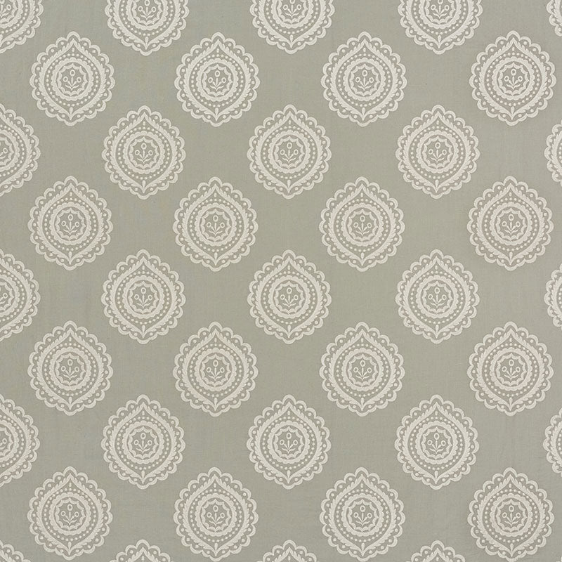 Olana Linen Embroidery fabric in haze color - pattern number 70200 - by Schumacher in the Contemporary Embroideries collection
