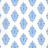 Zinda Embroidery fabric in blue on ivory color - pattern number 70225 - by Schumacher in the Bohemia collection