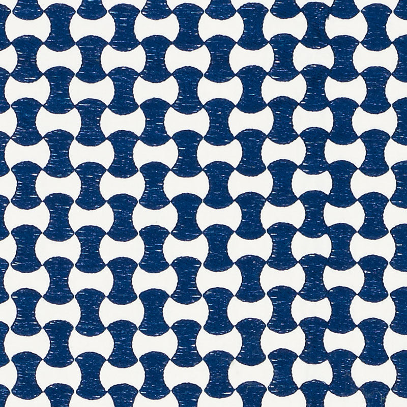 Nolita Embroidery fabric in navy color - pattern number 70373 - by Schumacher in the Happy Together II collection