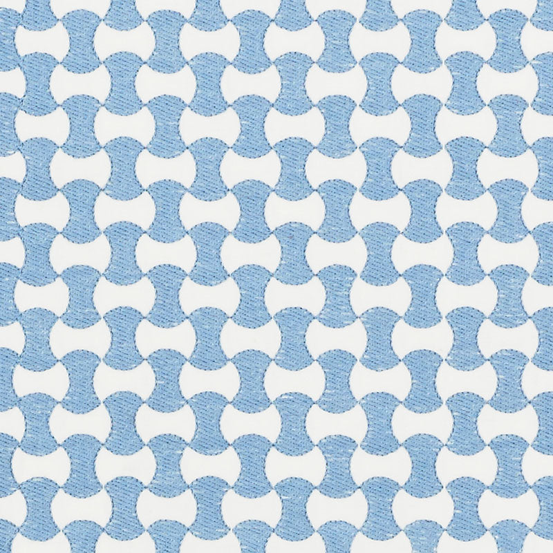 Nolita Embroidery fabric in chambray color - pattern number 70374 - by Schumacher in the Happy Together collection