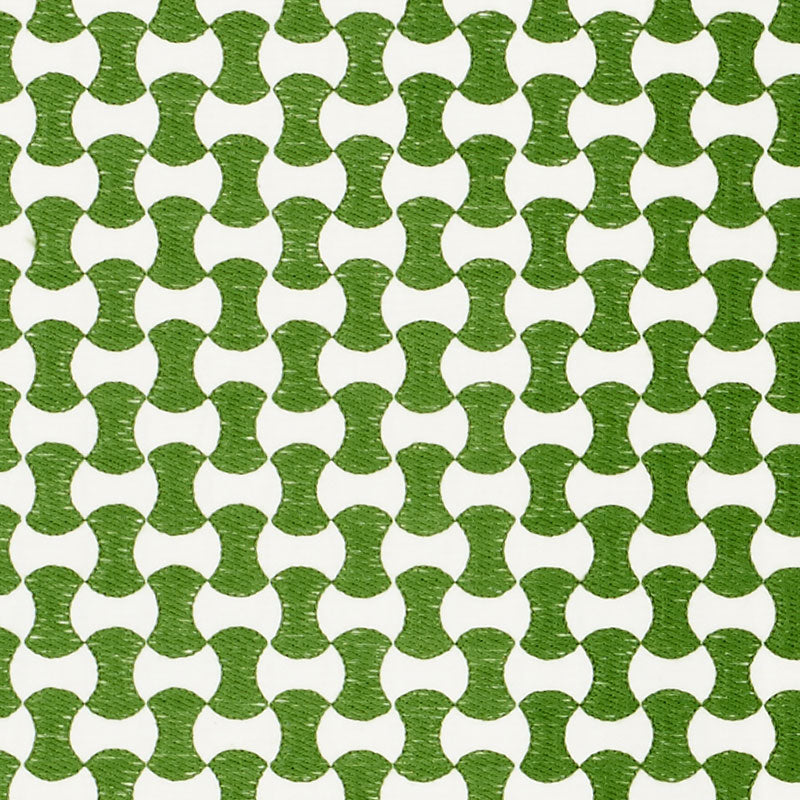 Nolita Embroidery fabric in green color - pattern number 70375 - by Schumacher in the Happy Together II collection