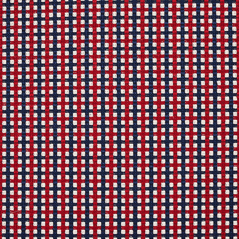 Crosstown fabric in red navy color - pattern number 70395 - by Schumacher in the Essentials: Small Scale Upholstery collection