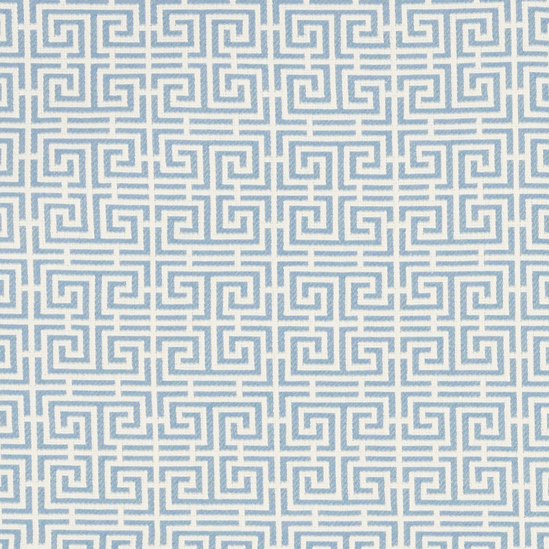 Chinois Fret fabric in sky ivory color - pattern number 70560 - by Schumacher in the Essentials: Small Scale Upholstery collection