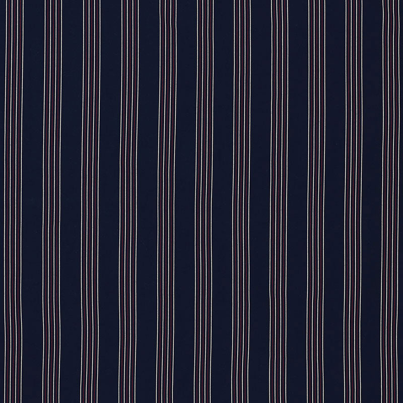Bibione Stripe Indoor Outdoor fabric in navy and red color - pattern number 70900 - by Schumacher in the Riviera Indoor &amp; Outdoor collection