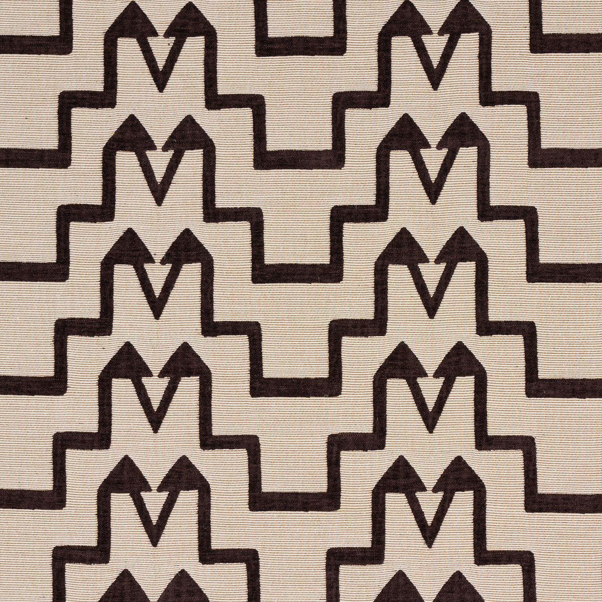 Turkish Step fabric in brown color - pattern number 71244 - by Schumacher in the David Kaihoi collection