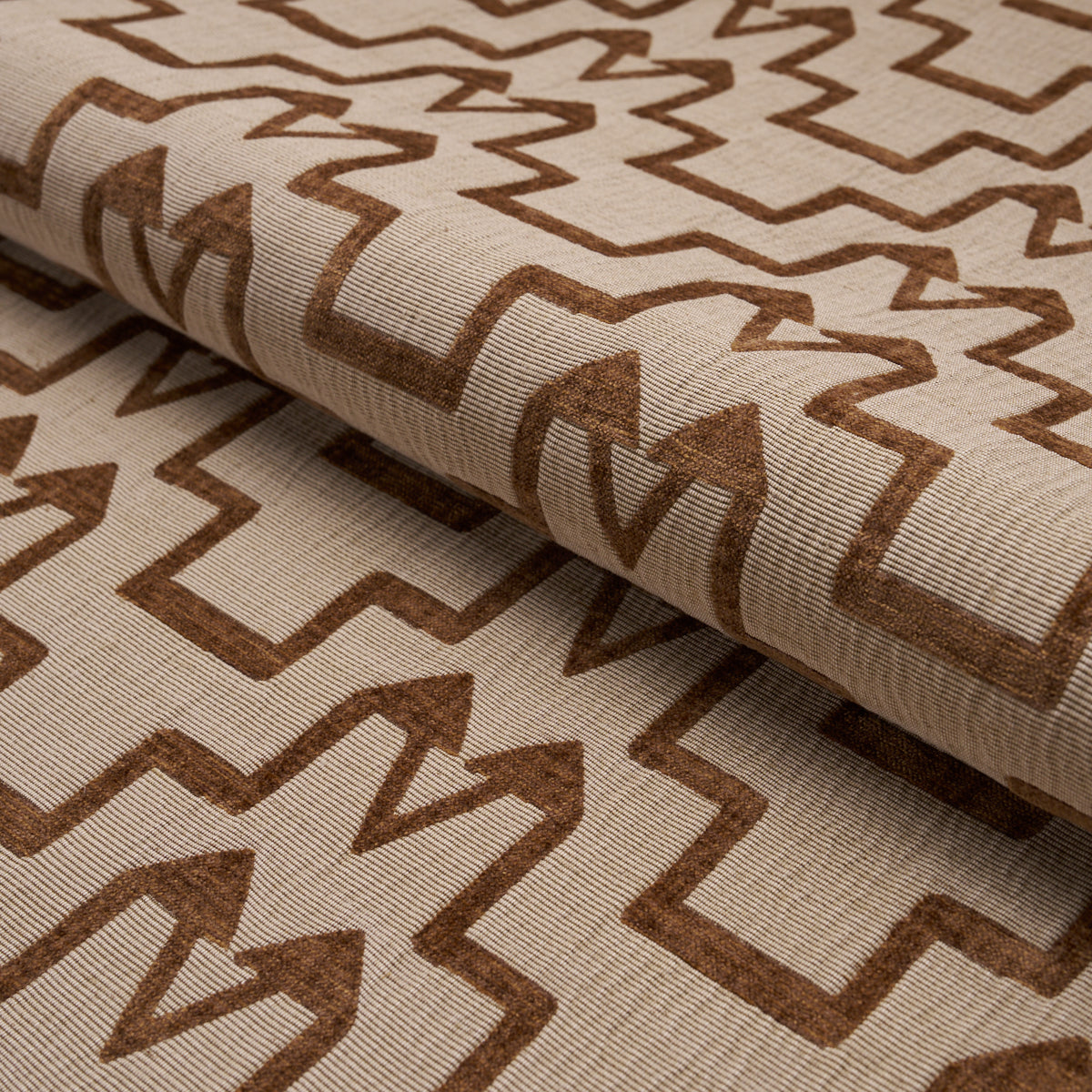Turkish Step fabric in biscuit color - pattern number 71245 - by Schumacher in the Atelier Paris collection