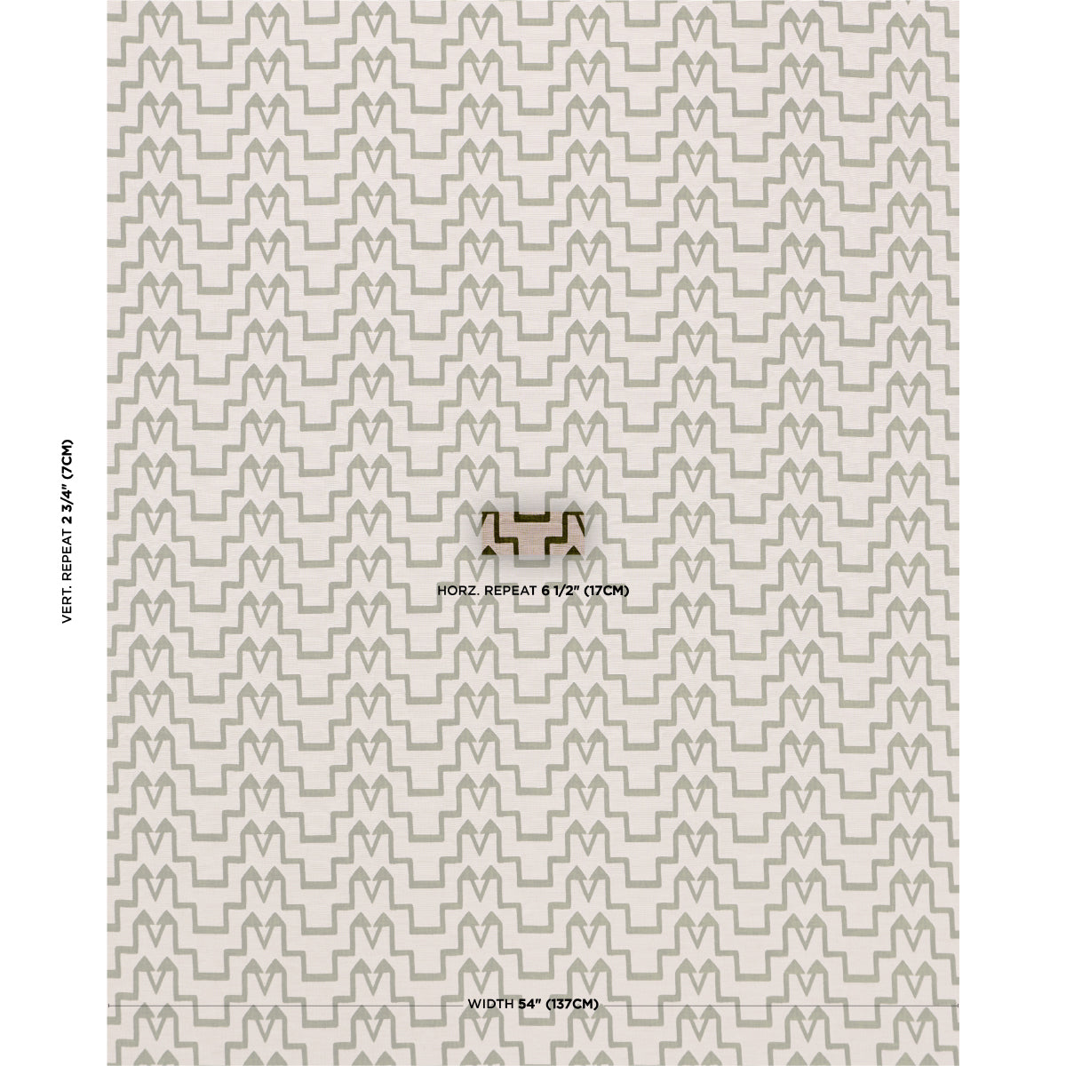 Turkish Step fabric in olive color - pattern number 71246 - by Schumacher in the Atelier Paris collection