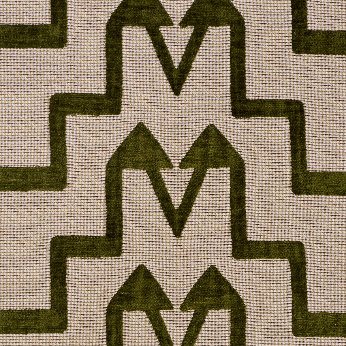 Turkish Step fabric in olive color - pattern number 71246 - by Schumacher in the Atelier Paris collection