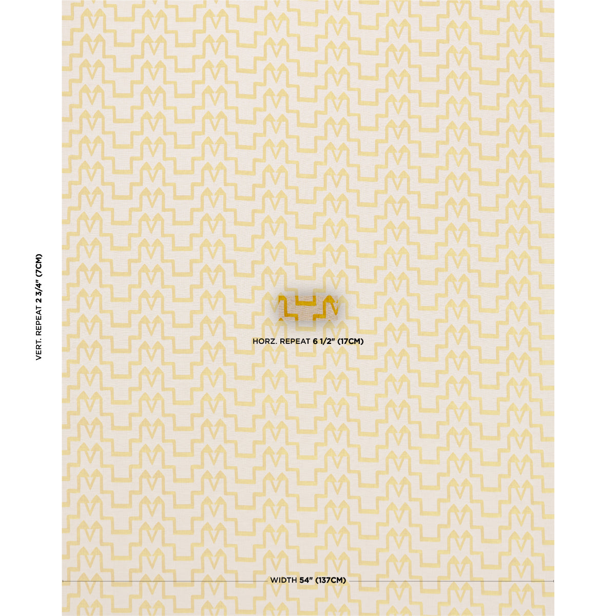 Turkish Step fabric in mimosa glow color - pattern number 71247 - by Schumacher in the Atelier Paris collection