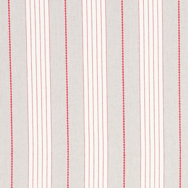 Audrey Stripe fabric in grey and red color - pattern number 71373 - by Schumacher in the Essentials: Stripe II collection