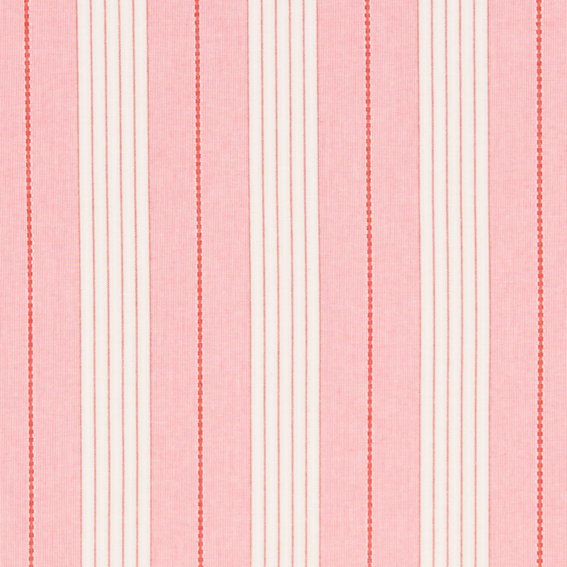 Audrey Stripe fabric in pink and red color - pattern number 71374 - by Schumacher in the Essentials: Stripe II collection