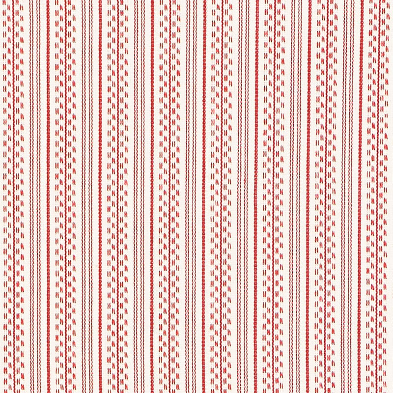 Jack Stripe fabric in red color - pattern number 71415 - by Schumacher in the Essentials: Stripe II collection