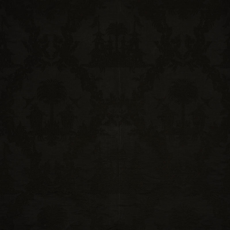 Chinoiserie Royale fabric in black color - pattern number 71833 - by Schumacher in the Schumacher Classics collection